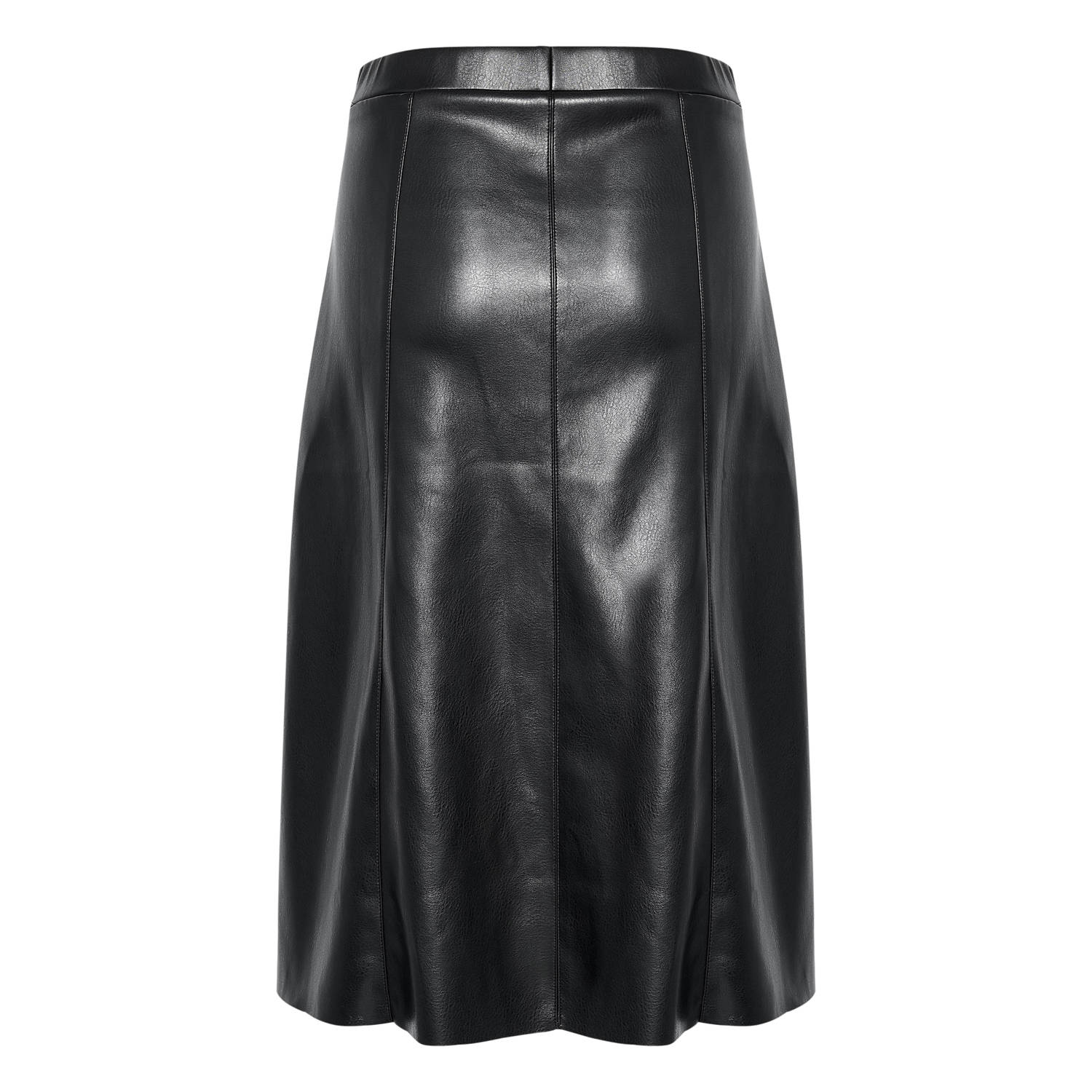 Cream leren rok zwart