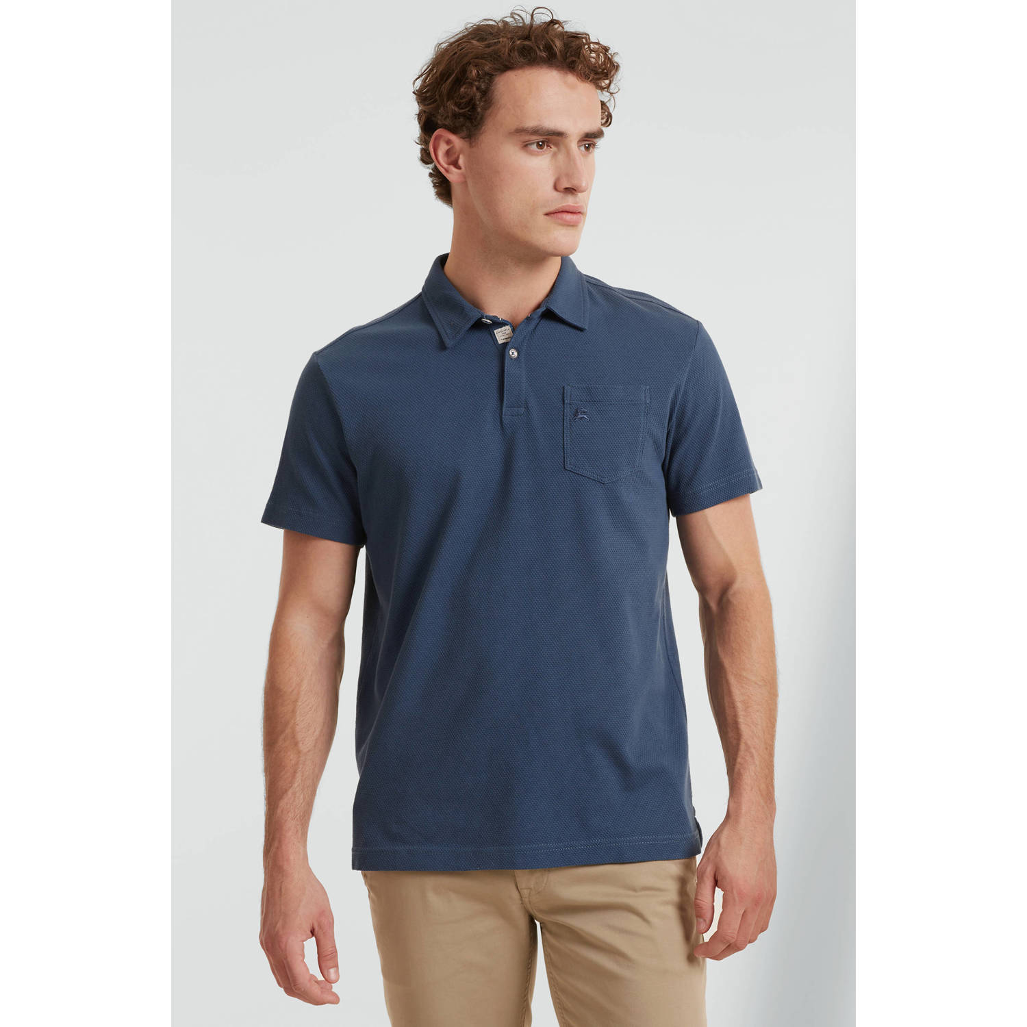LERROS regular fit polo met logo storm blue