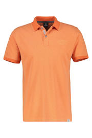 thumbnail: Oranje heren LERROS slim fit polo van katoen met logo dessin, korte mouwen en klassieke kraag