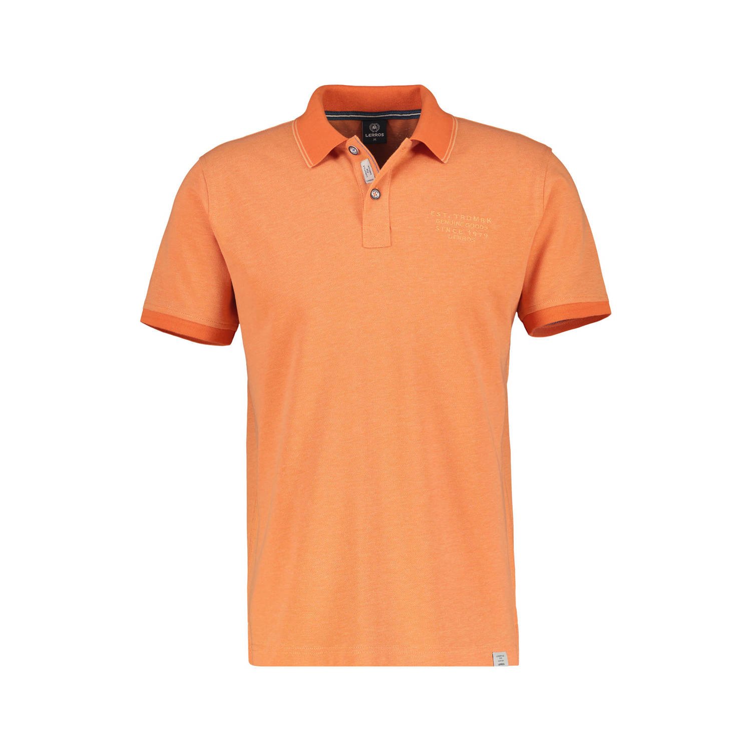 LERROS slim fit polo met logo oranje