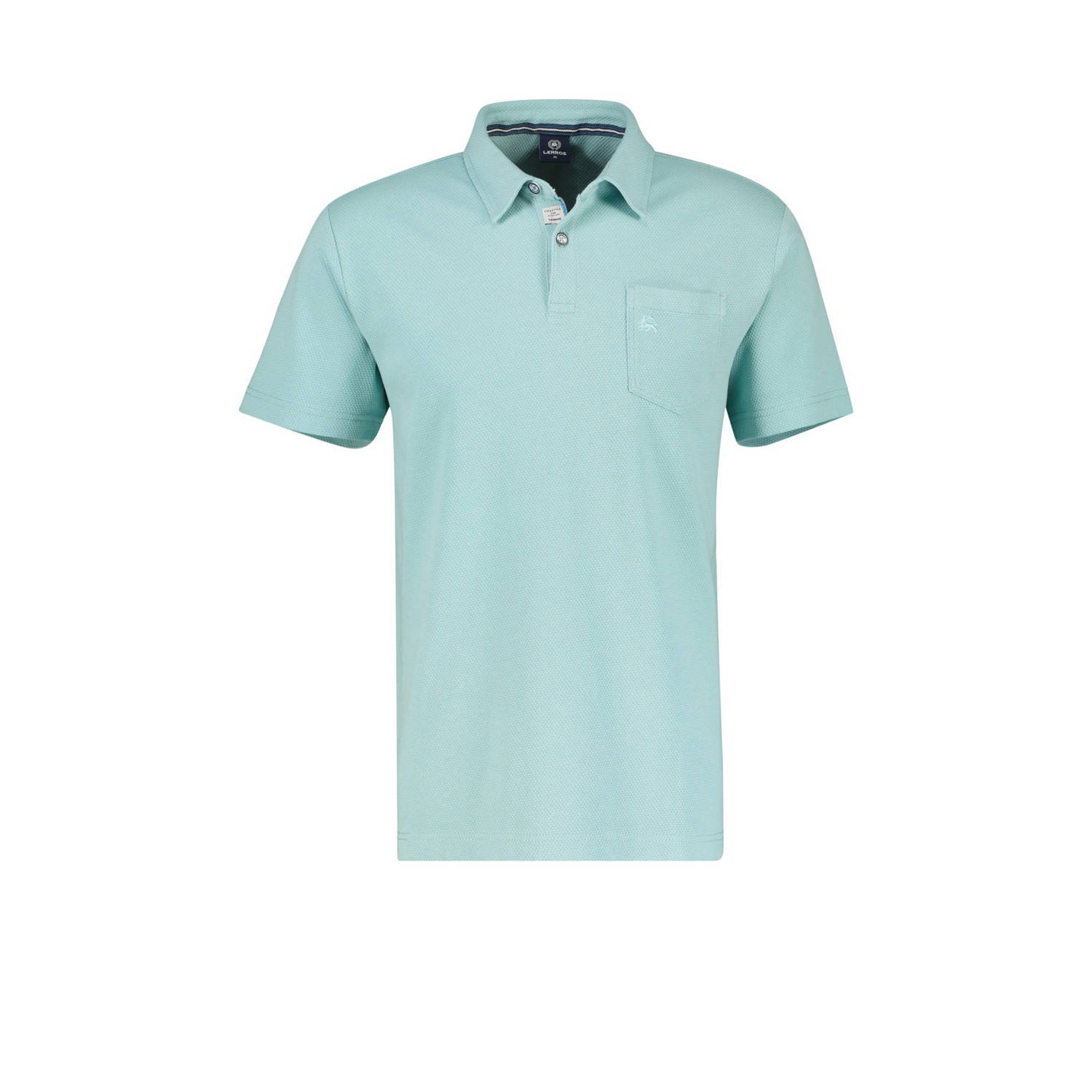 LERROS regular fit polo met logo coastal sea blue