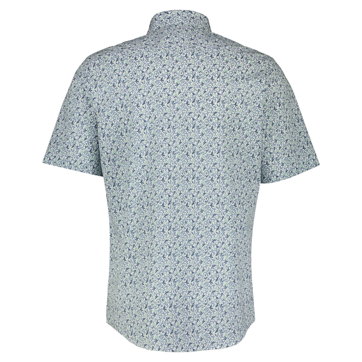 LERROS regular fit overhemd met all over print wit blauw