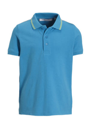 piqué polo blauw/lime