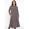 YOEK maxi jurk DOLCE met all over print bruin/ wit
