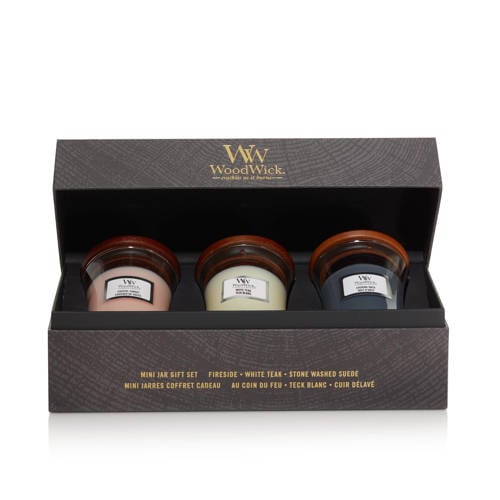 Wehkamp WoodWick geurkaars Giftset Deluxe Mini (set van 3) aanbieding
