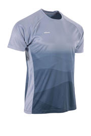 thumbnail: Blauwe heren Reece Senior sportshirt Shift van polyester met printopdruk, korte mouwen en ronde hals