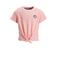 Anytime T-shirt met knoopdetail wit/koraal