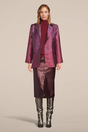 metallic oversized blazer Paige roze/ rood