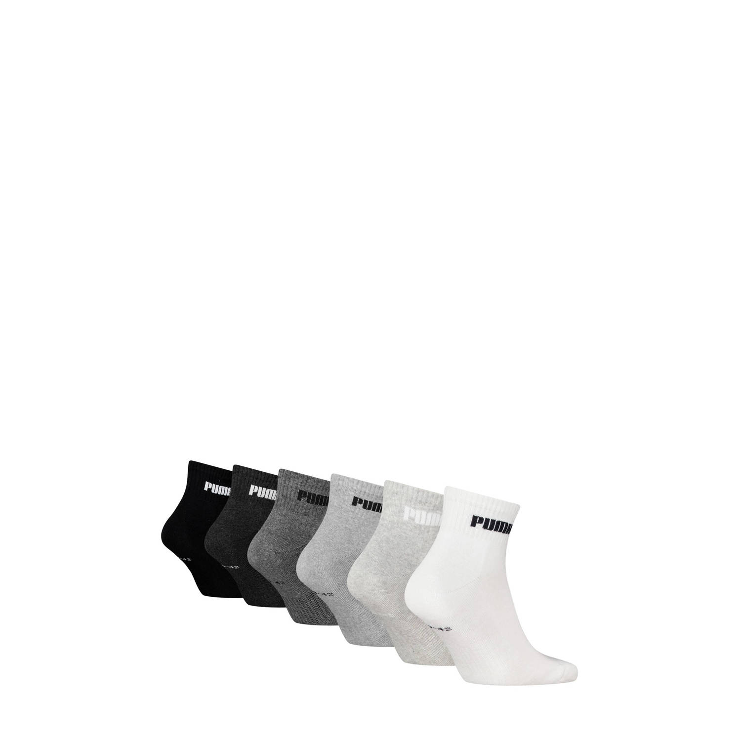 Puma sokken set van 6 grijs zwart