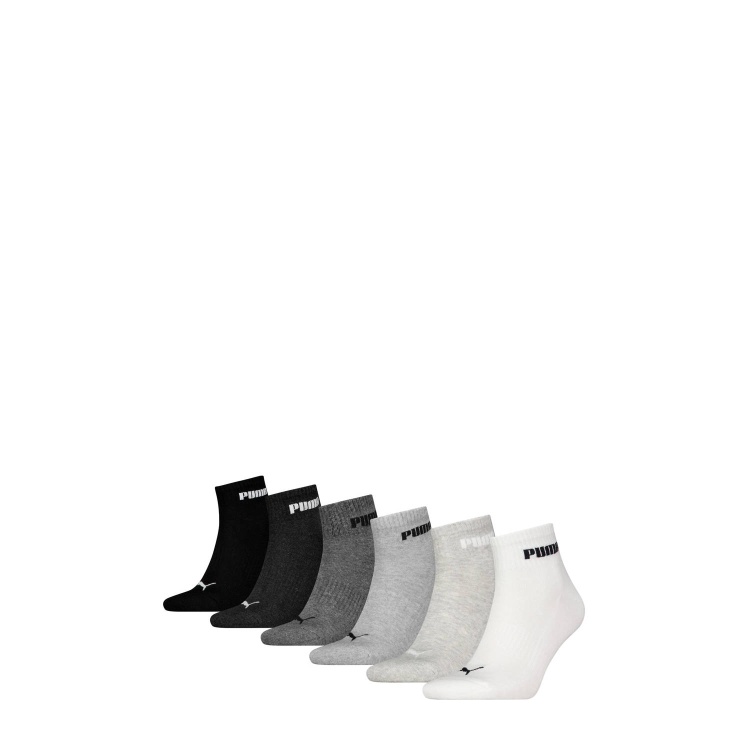 PUMA Sneakersokken met geborduurd logo (6 paar Set van 6)