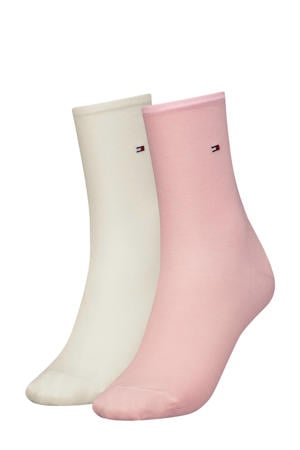 sokken - set van 2 lichtroze/ecru
