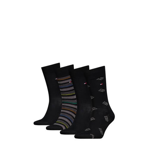 Tommy Hilfiger giftbox sokken - set van 4 zwart