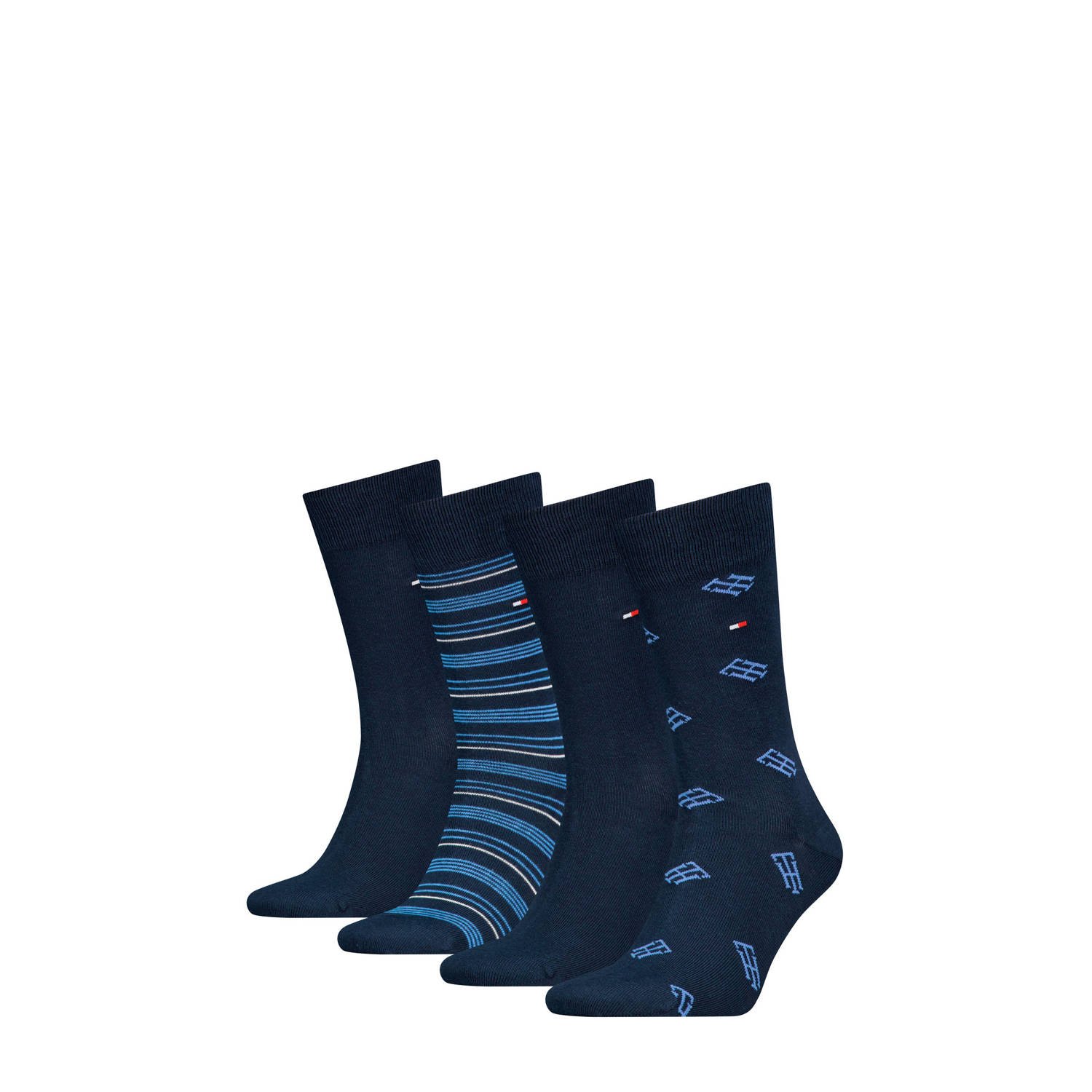 Tommy Hilfiger giftbox sokken set van 4 donkerblauw