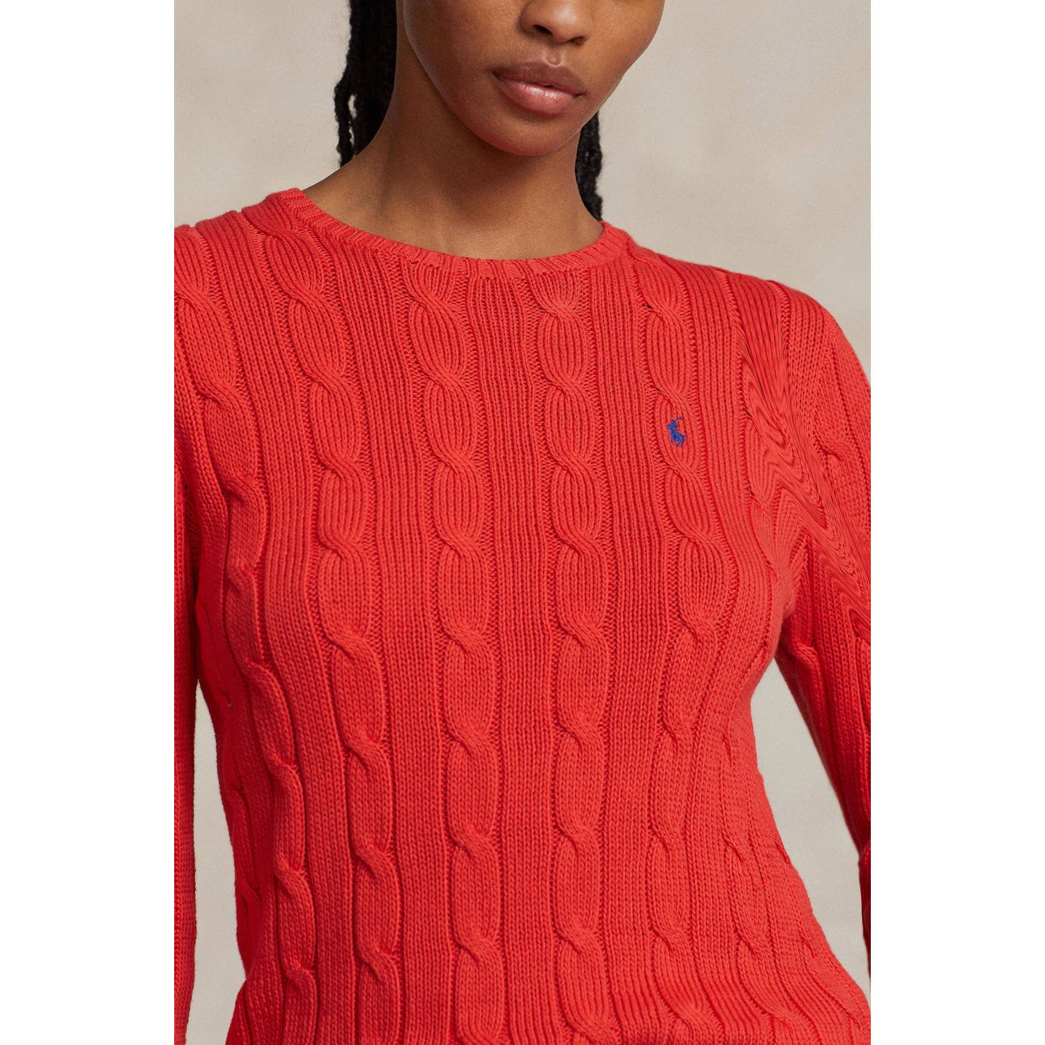 Polo Ralph Lauren Gebreide pullover met kabelpatroon model 'JULIANNA'