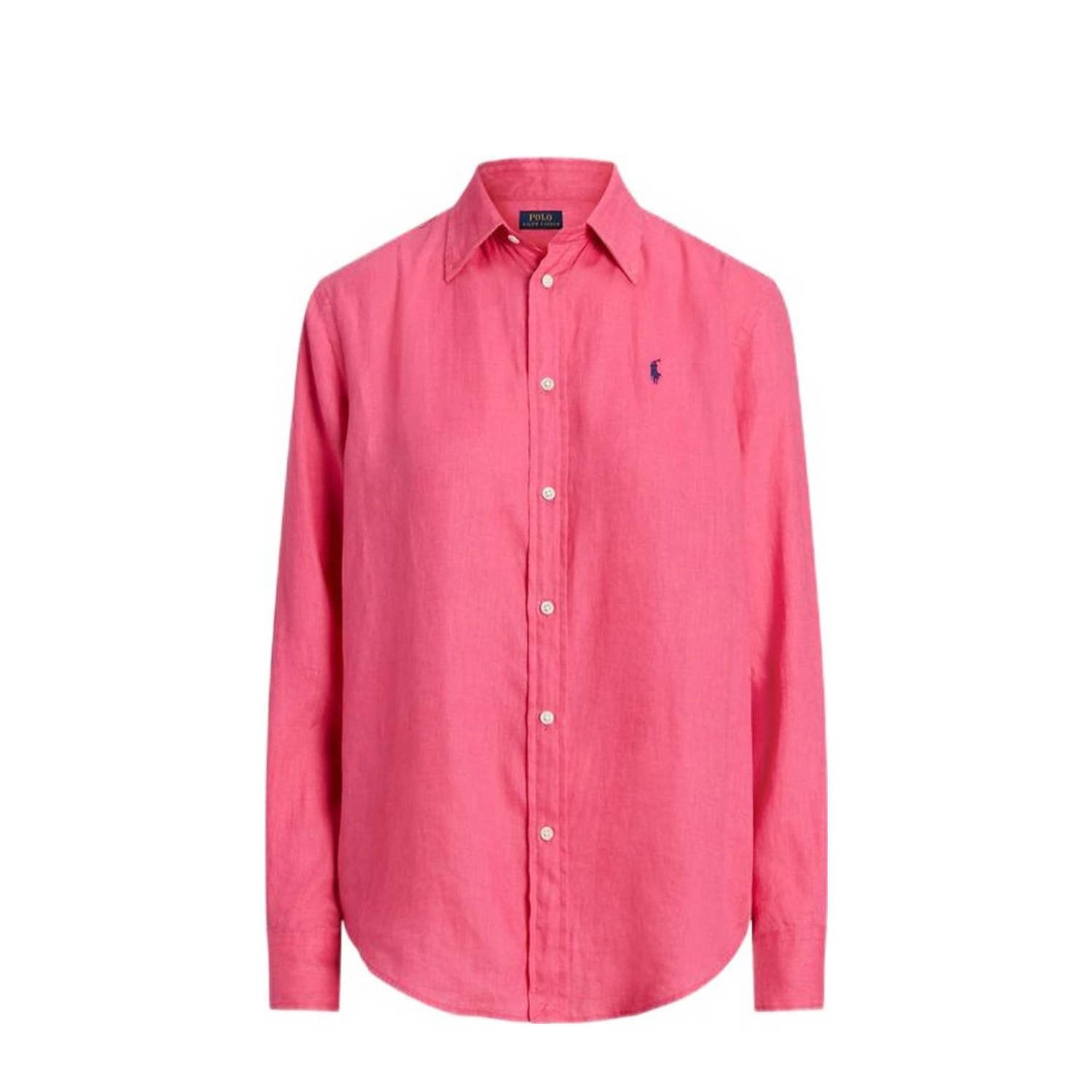 POLO Ralph Lauren linnen blouse met logo roze