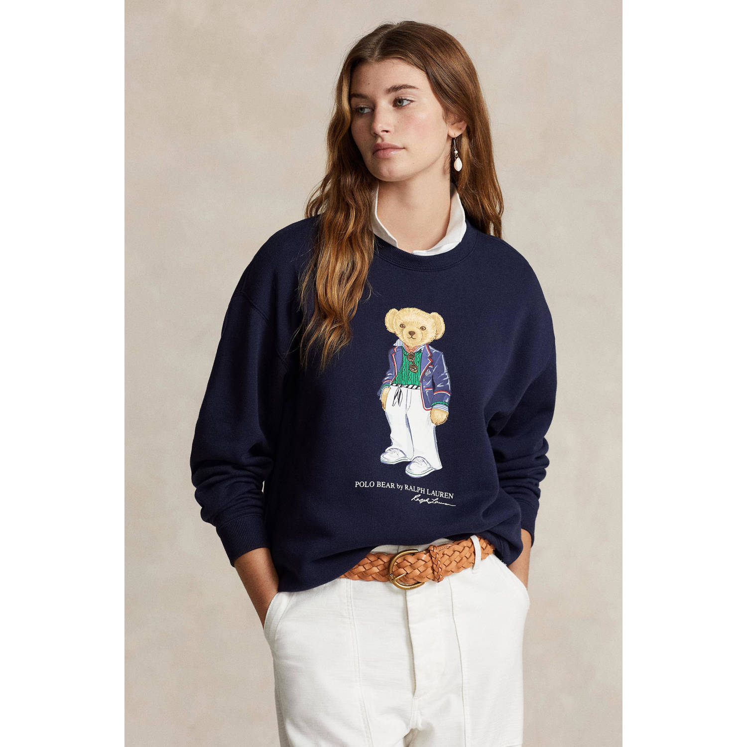 POLO Ralph Lauren sweater met printopdruk donkerblauw