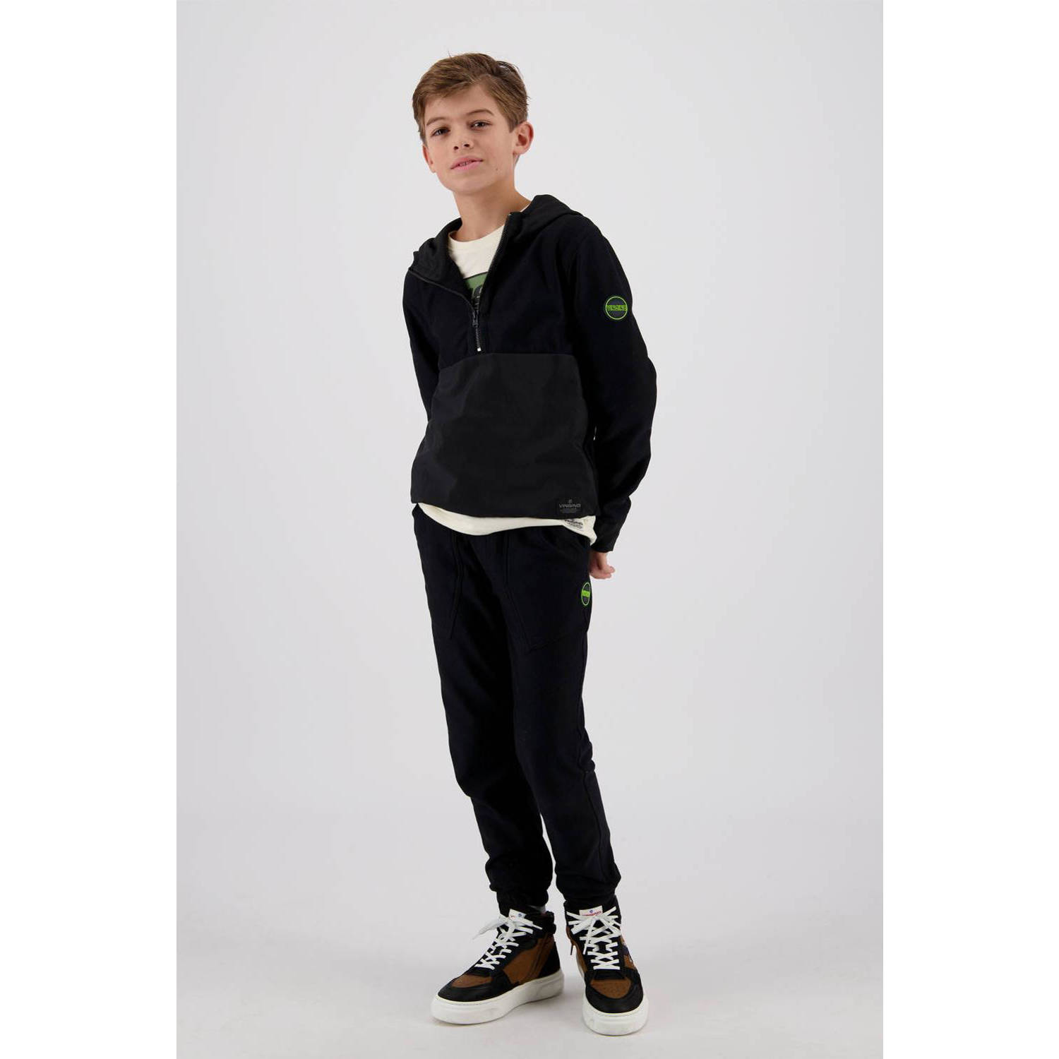 VINGINO skinny joggingbroek Siyo zwart Jongens Katoen Effen 104