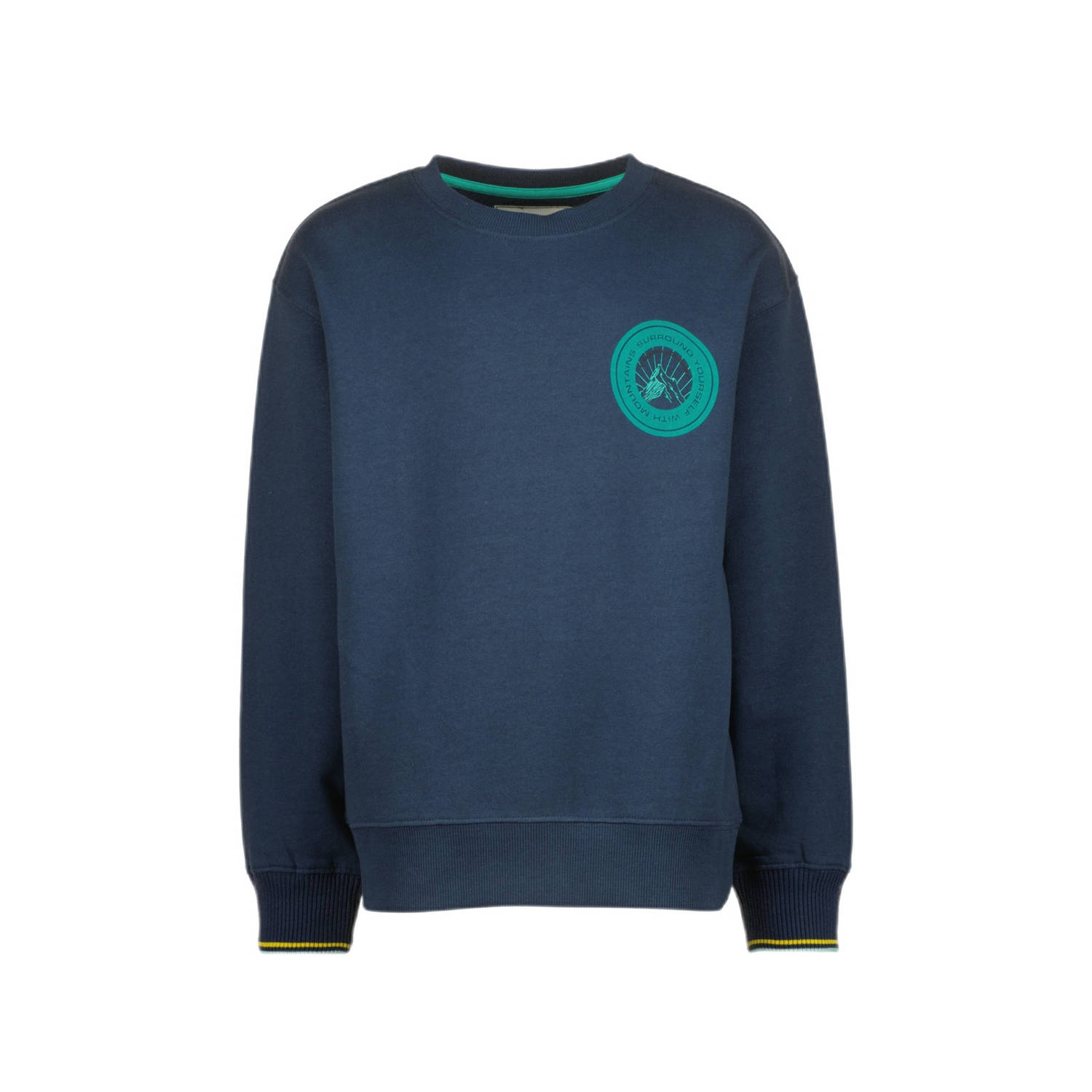 Vingino sweater Nave met logo donkerblauw groen