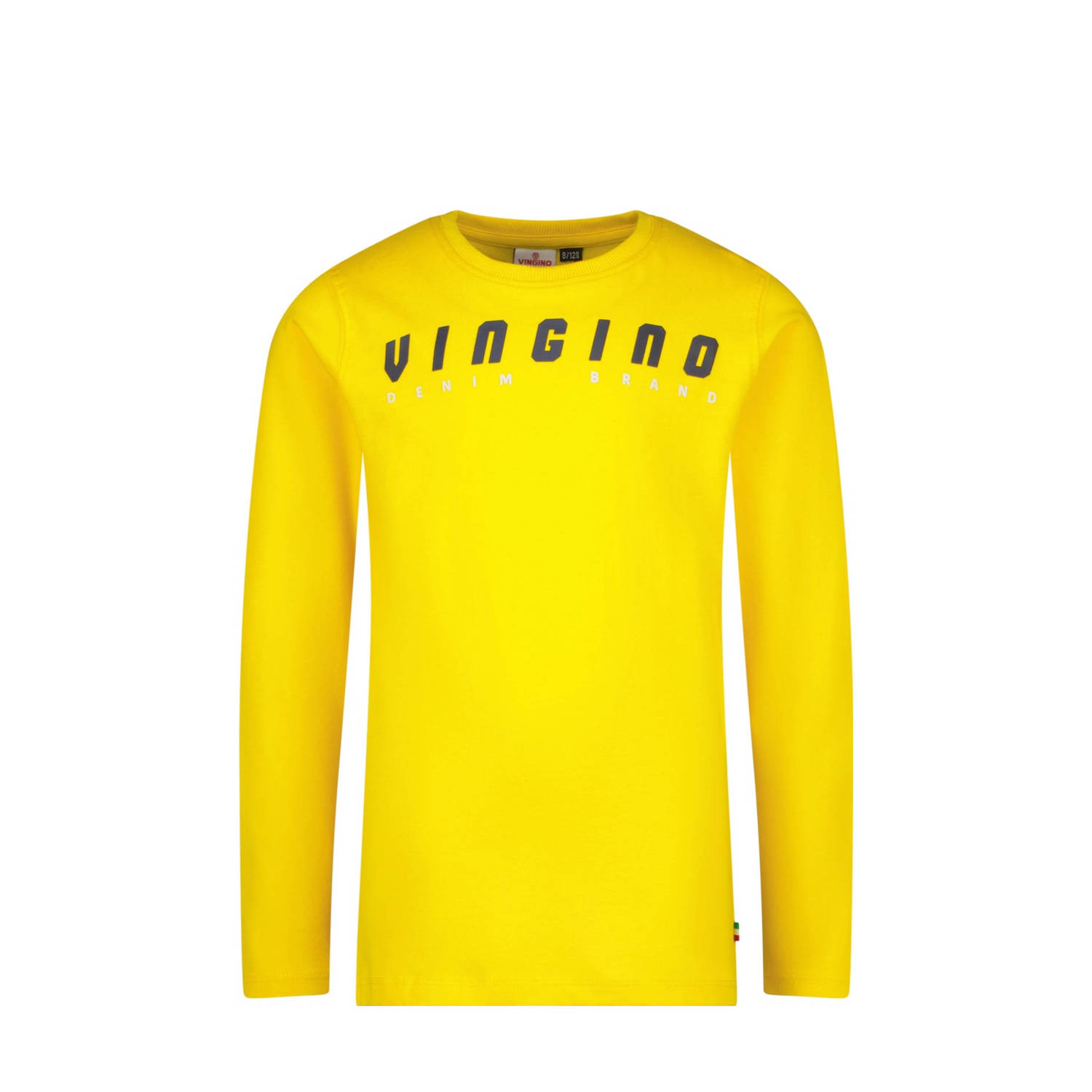 Vingino longsleeve Logo-Longsleeve met tekst geel zwart
