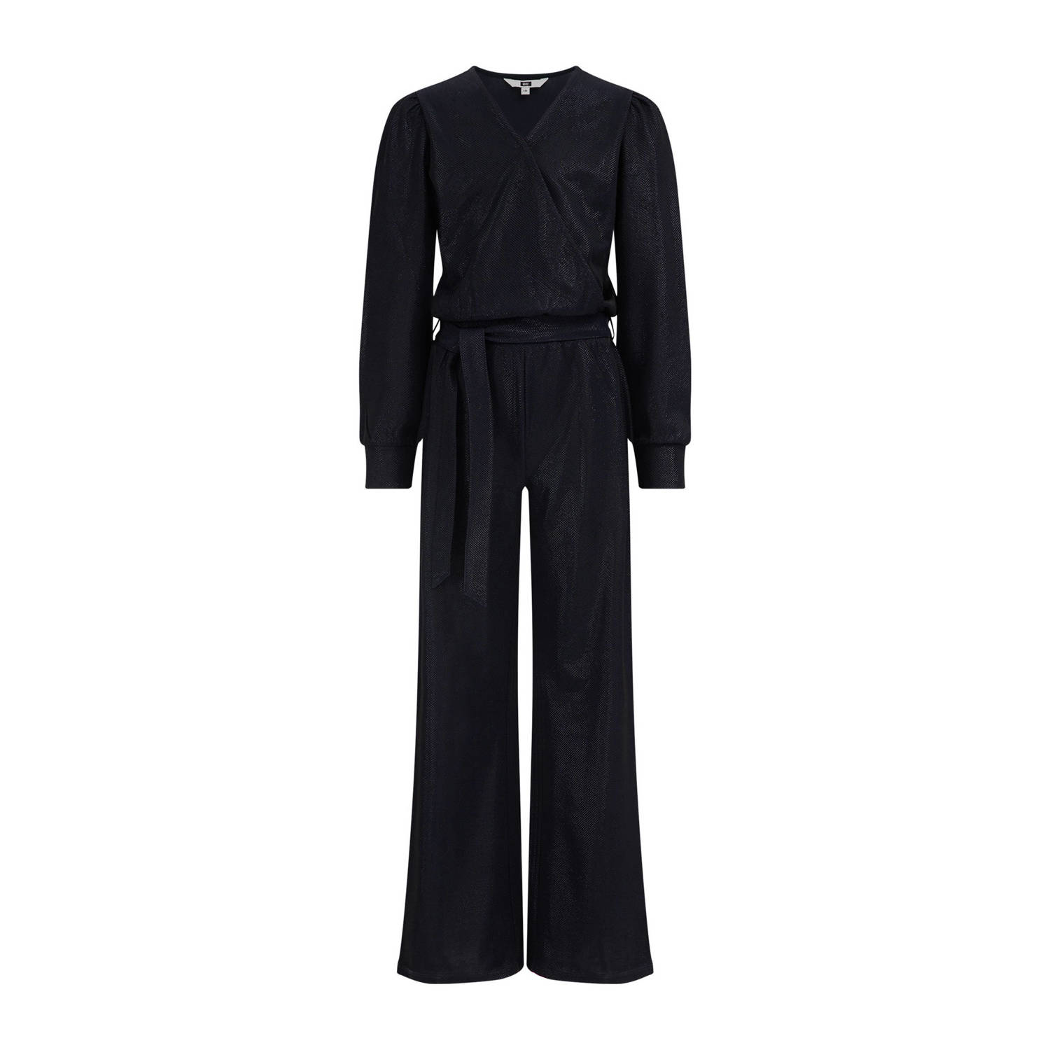 WE Fashion jumpsuit zwart Meisjes Polyester V-hals 122