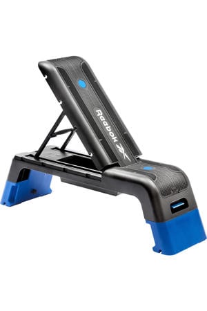 verstelbare aerobic step zwart/kobaltblauw