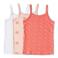Little Label singlet - koraal/roze/wit (set van 3)