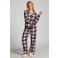 Hunkemöller flanellen pyjama rood/wit/blauw