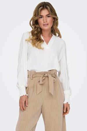 blousetop ONLMETTE van polyester wit