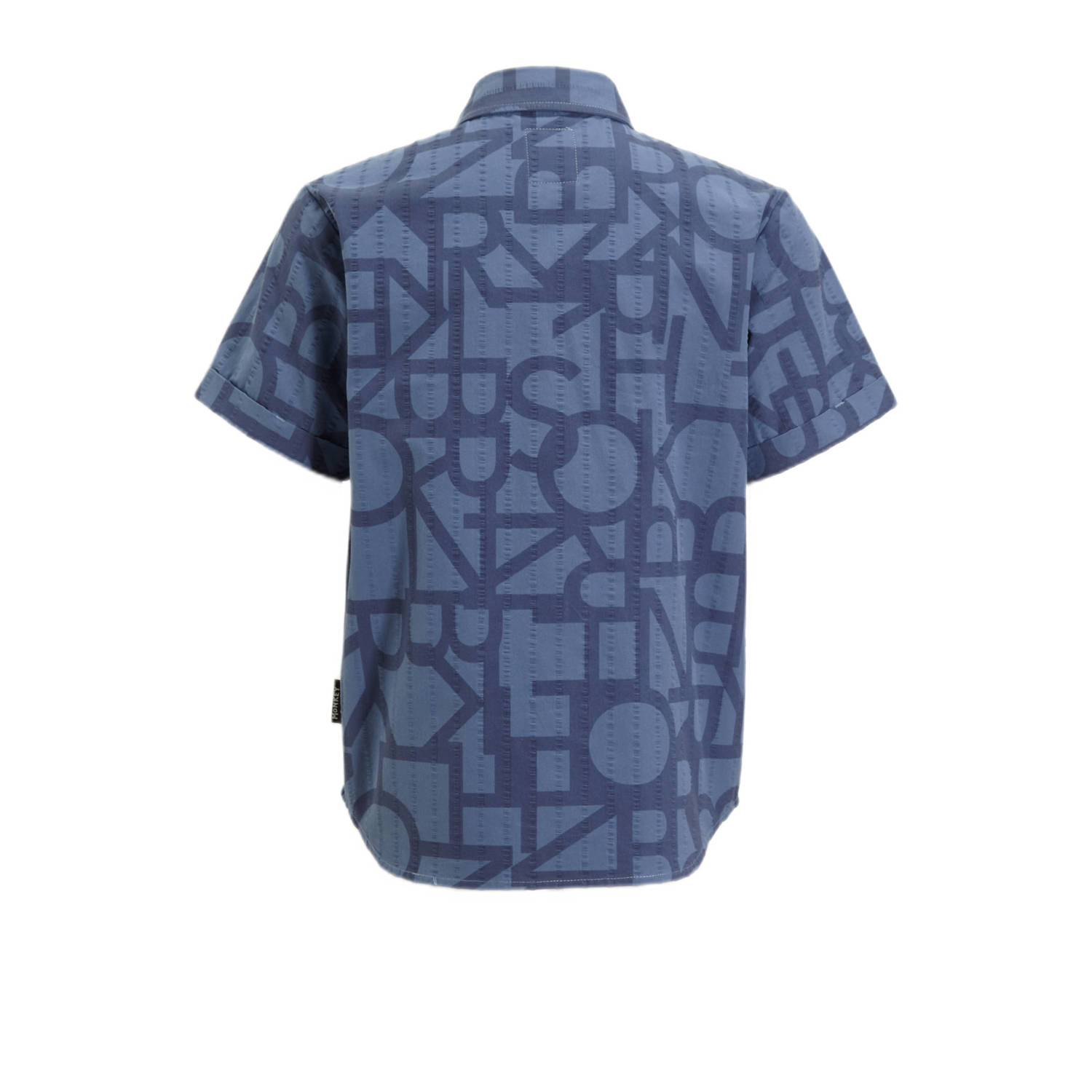 Me & My Monkey overhemd Patrice met all over print blauw