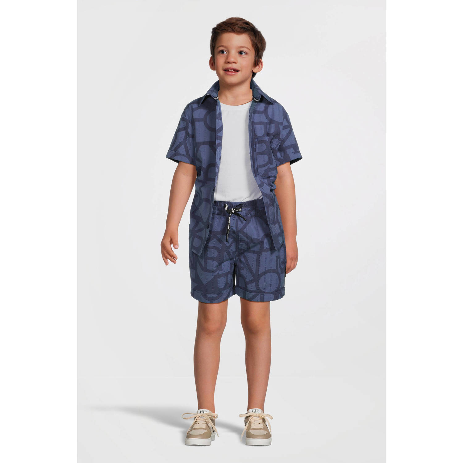 Me & My Monkey short Pake met all over print blauw