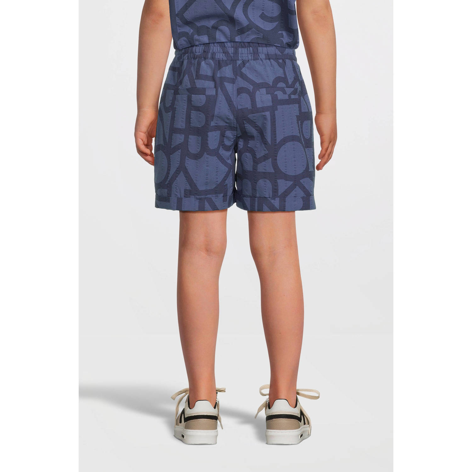 Me & My Monkey short Pake met all over print blauw