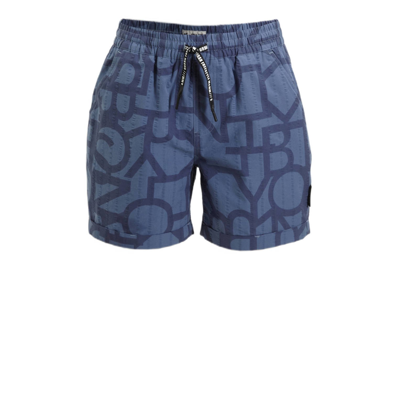 Me & My Monkey short Pake met all over print blauw