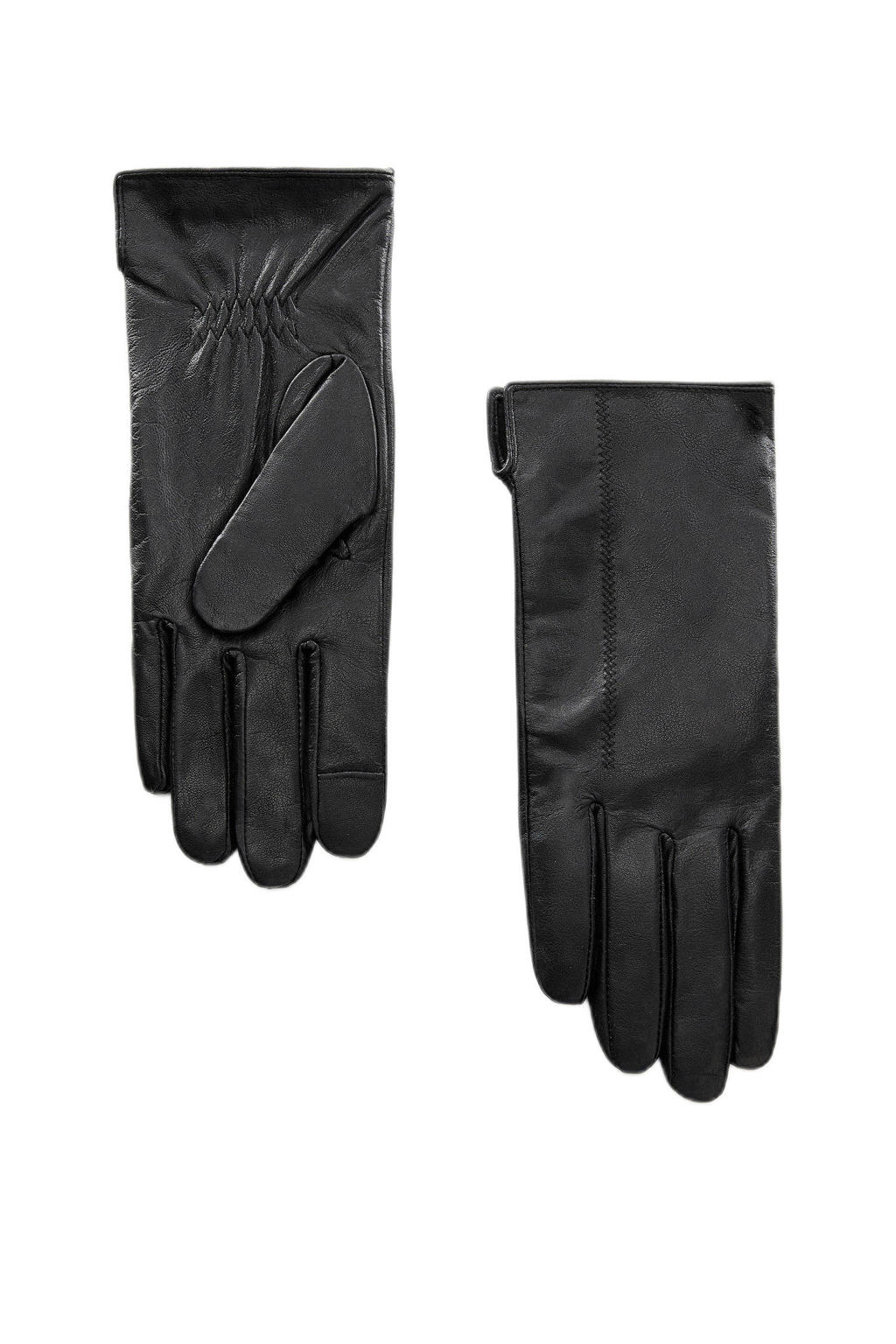 Mango leren handschoenen zwart wehkamp