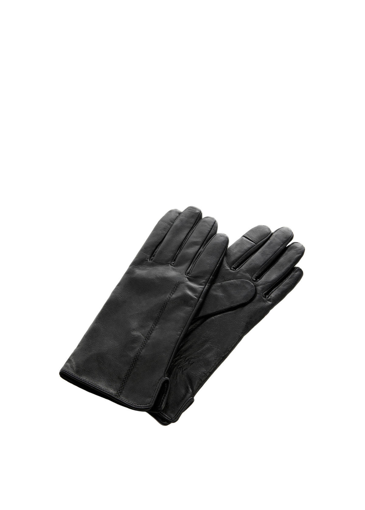 Mango leren handschoenen zwart wehkamp