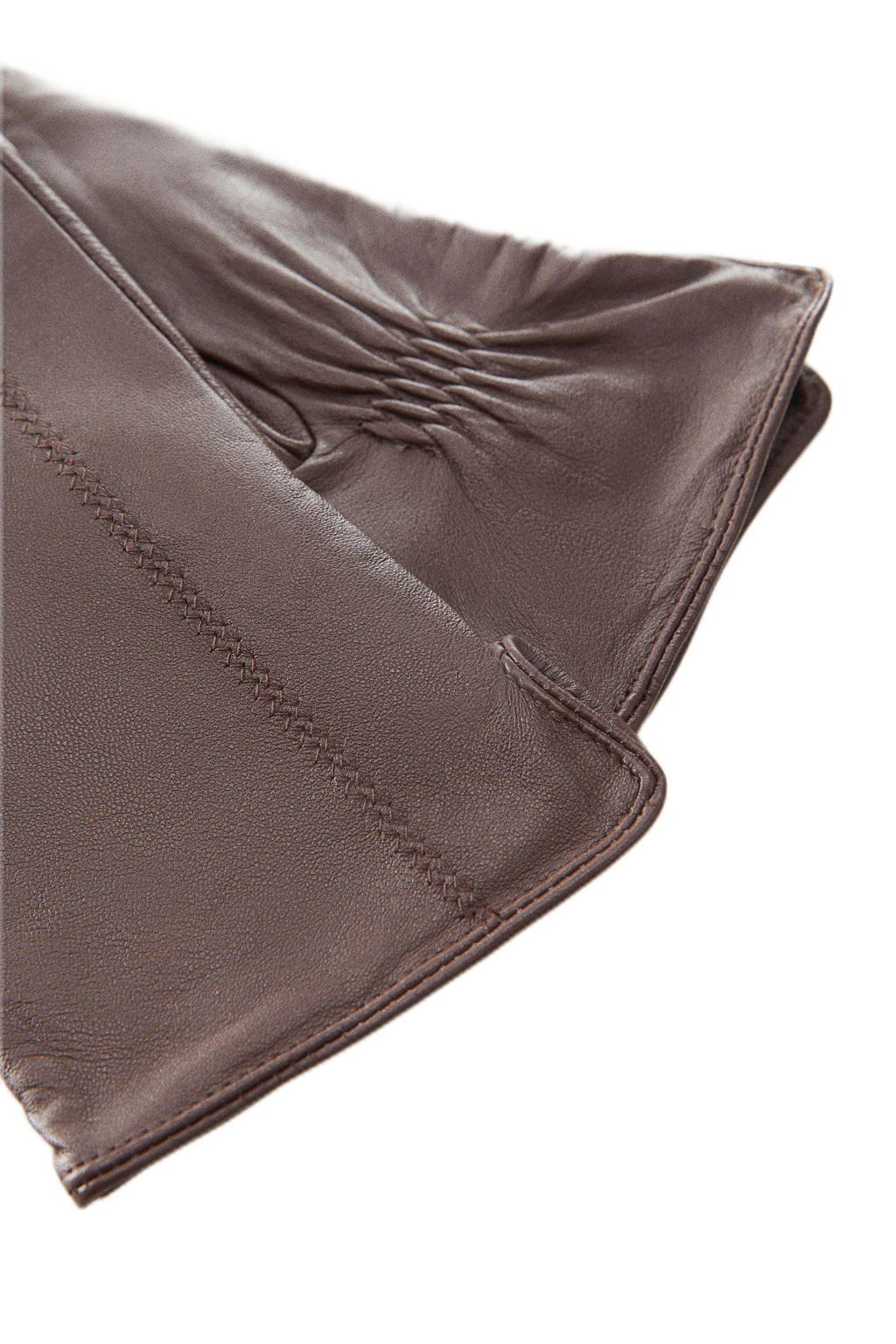 Mango leren handschoenen bruin wehkamp