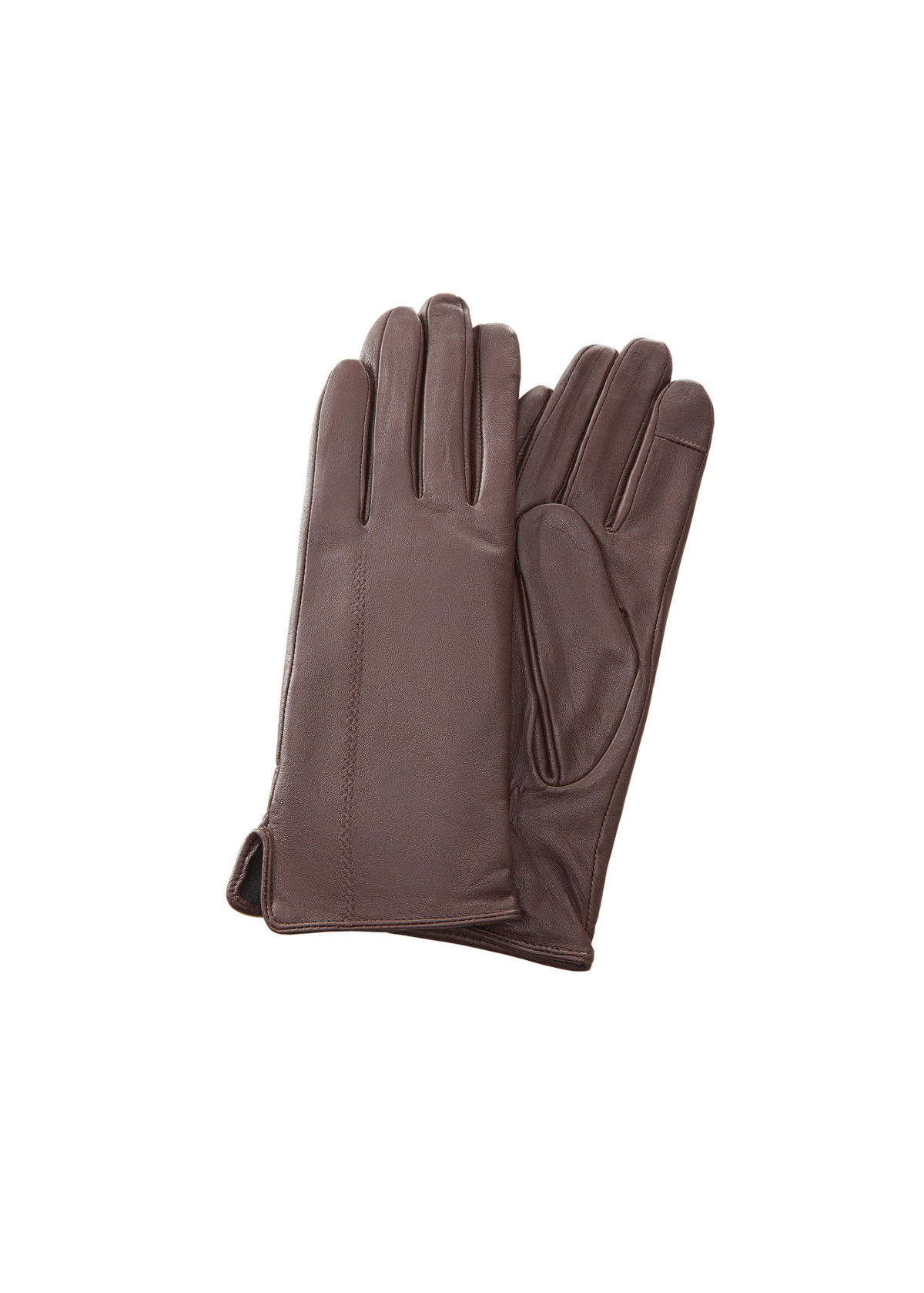 Mango leren handschoenen bruin wehkamp