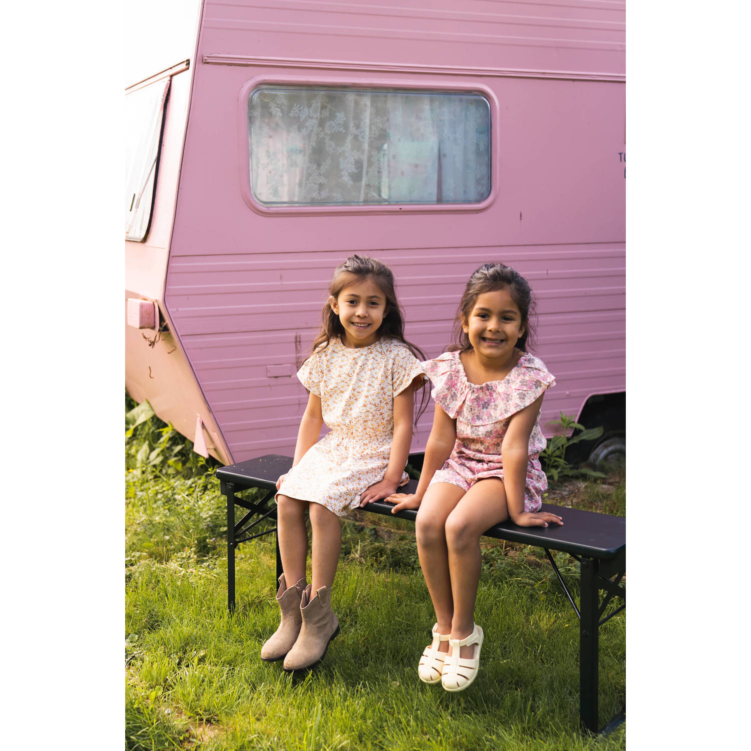 Koko Noko gebloemde playsuit roze taupe