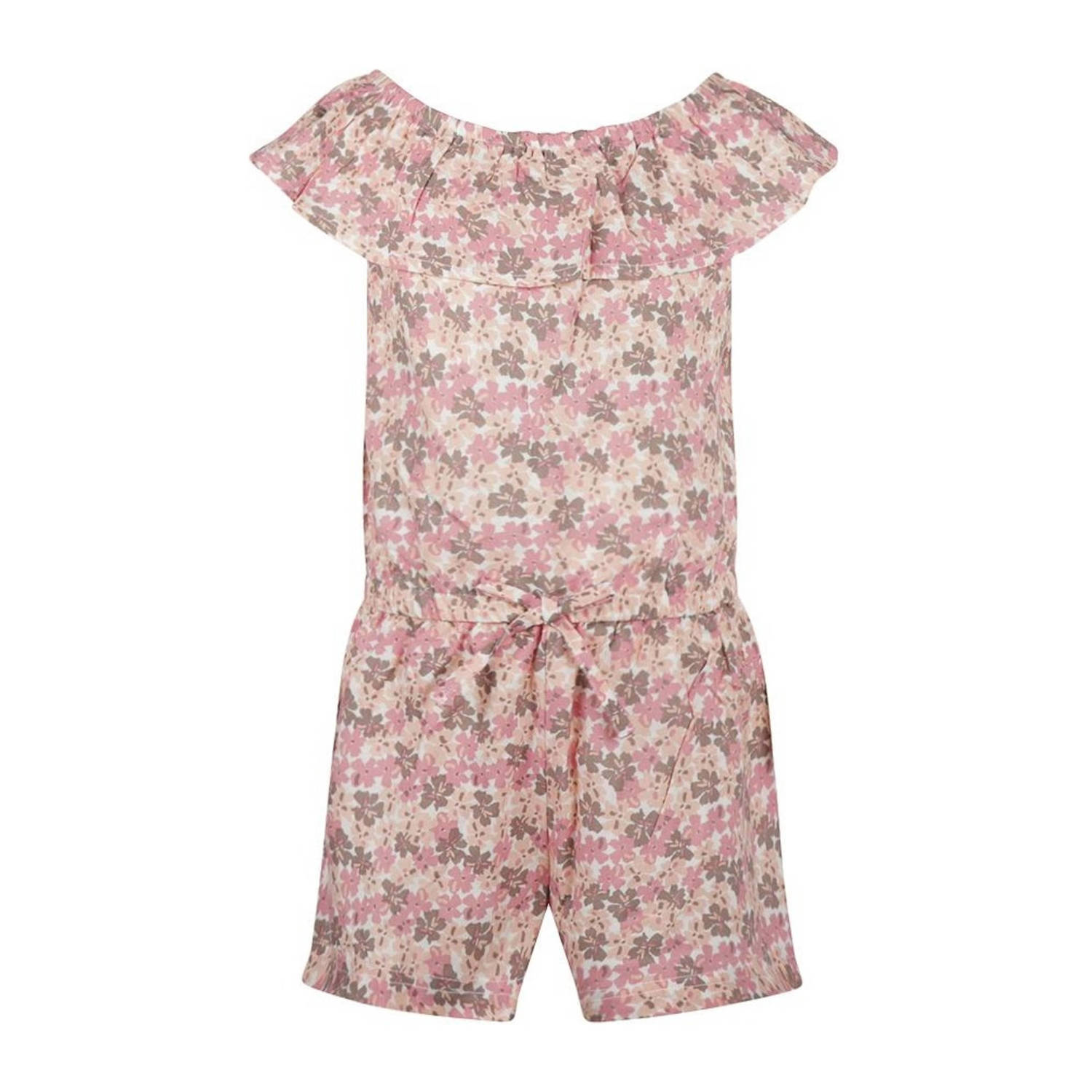 Koko Noko gebloemde playsuit roze taupe Meisjes Viscose Boothals Bloemen 104