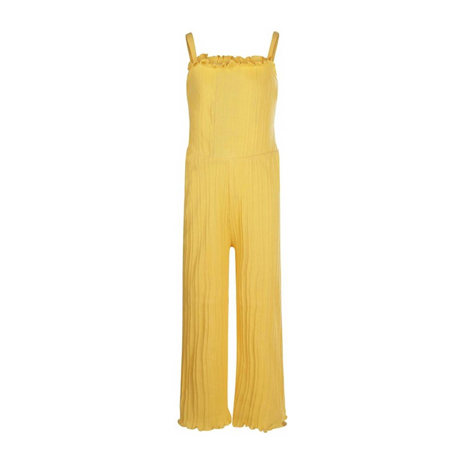 Koko Noko jumpsuit geel Meisjes Katoen Vierkante hals Effen 104