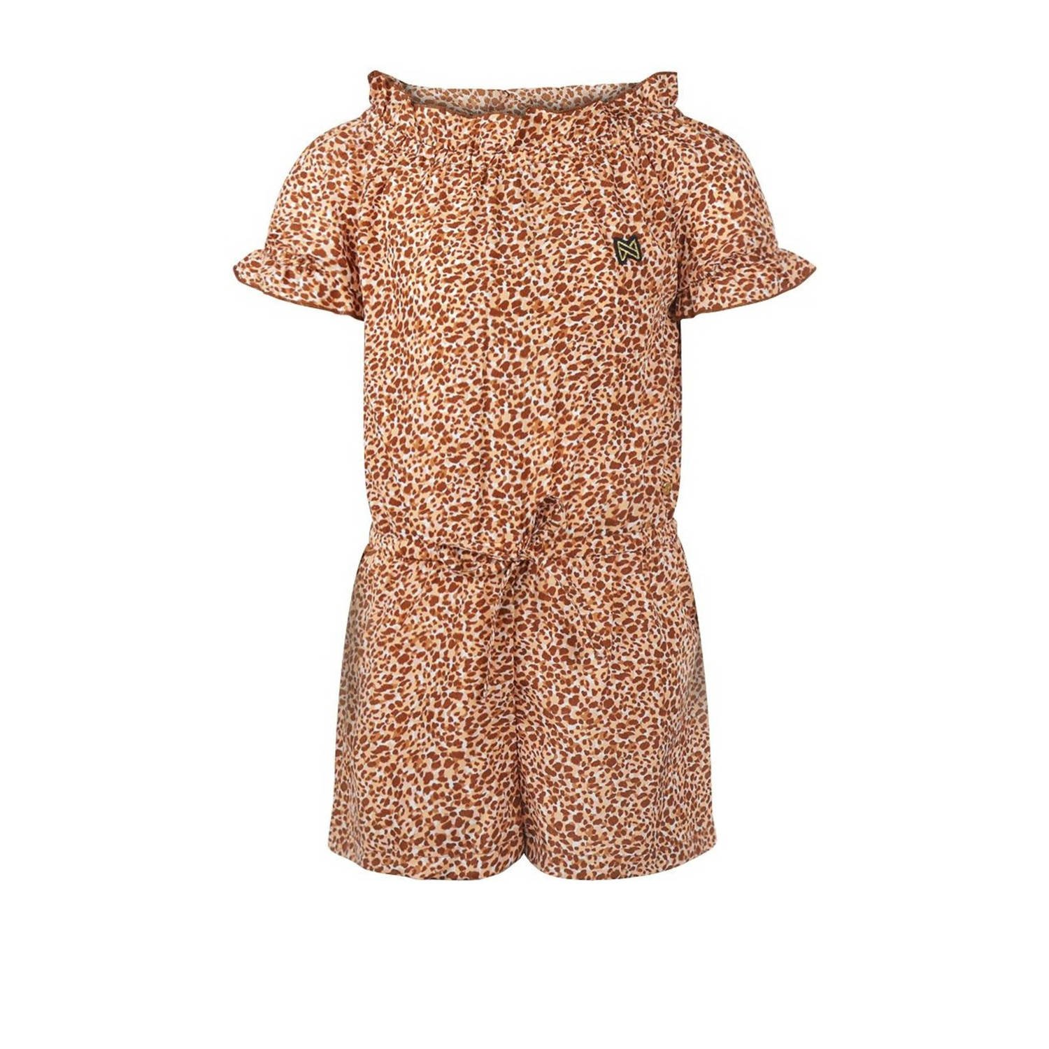 Koko Noko playsuit met panterprint multi Meisjes Polyester Boothals Panterprint 116