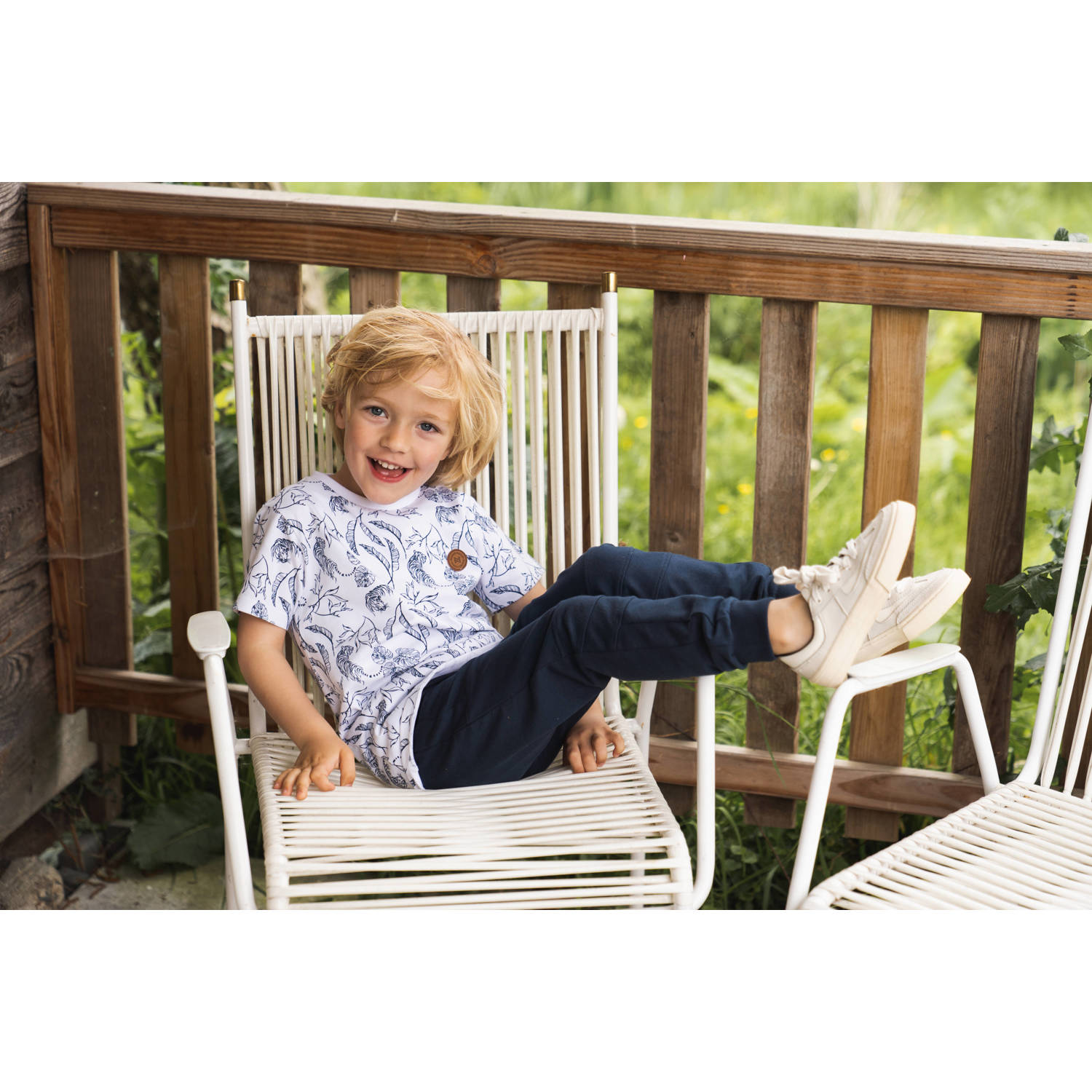 Koko Noko T-shirt met all over print blauw