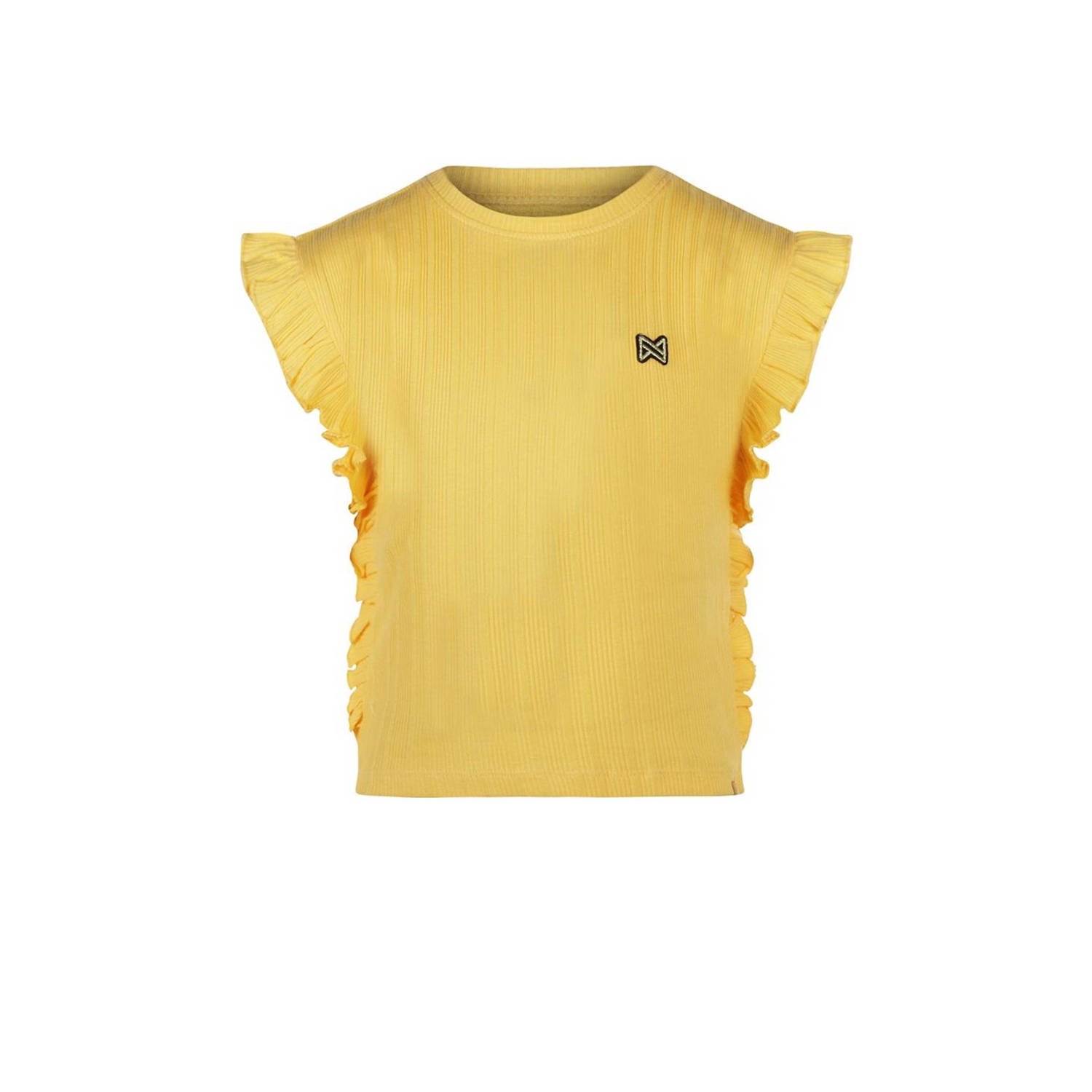 Koko Noko T-shirt geel Meisjes Katoen Ronde hals Effen 104