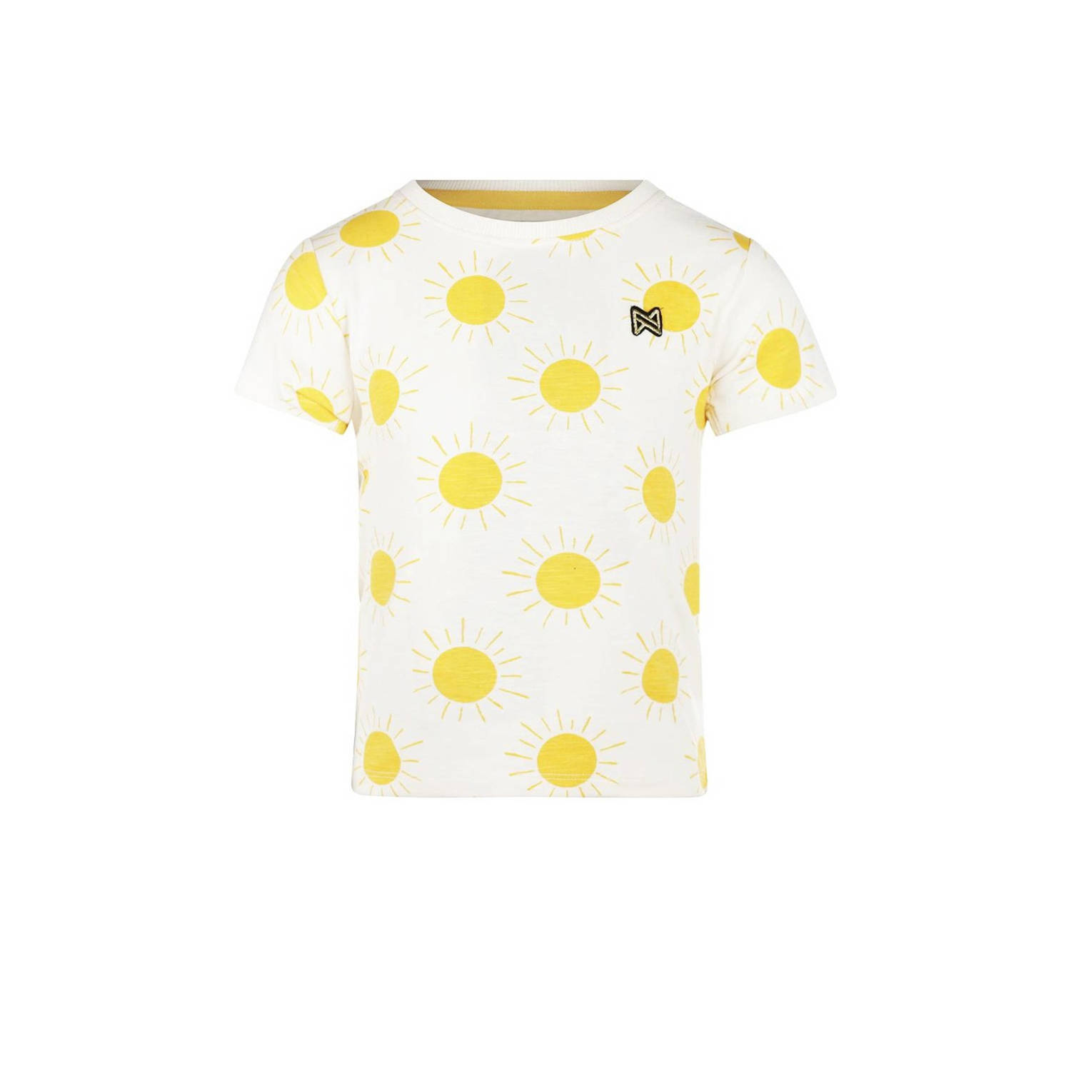 Koko Noko T-shirt met all over print geel Meisjes Katoen Ronde hals All over print 104
