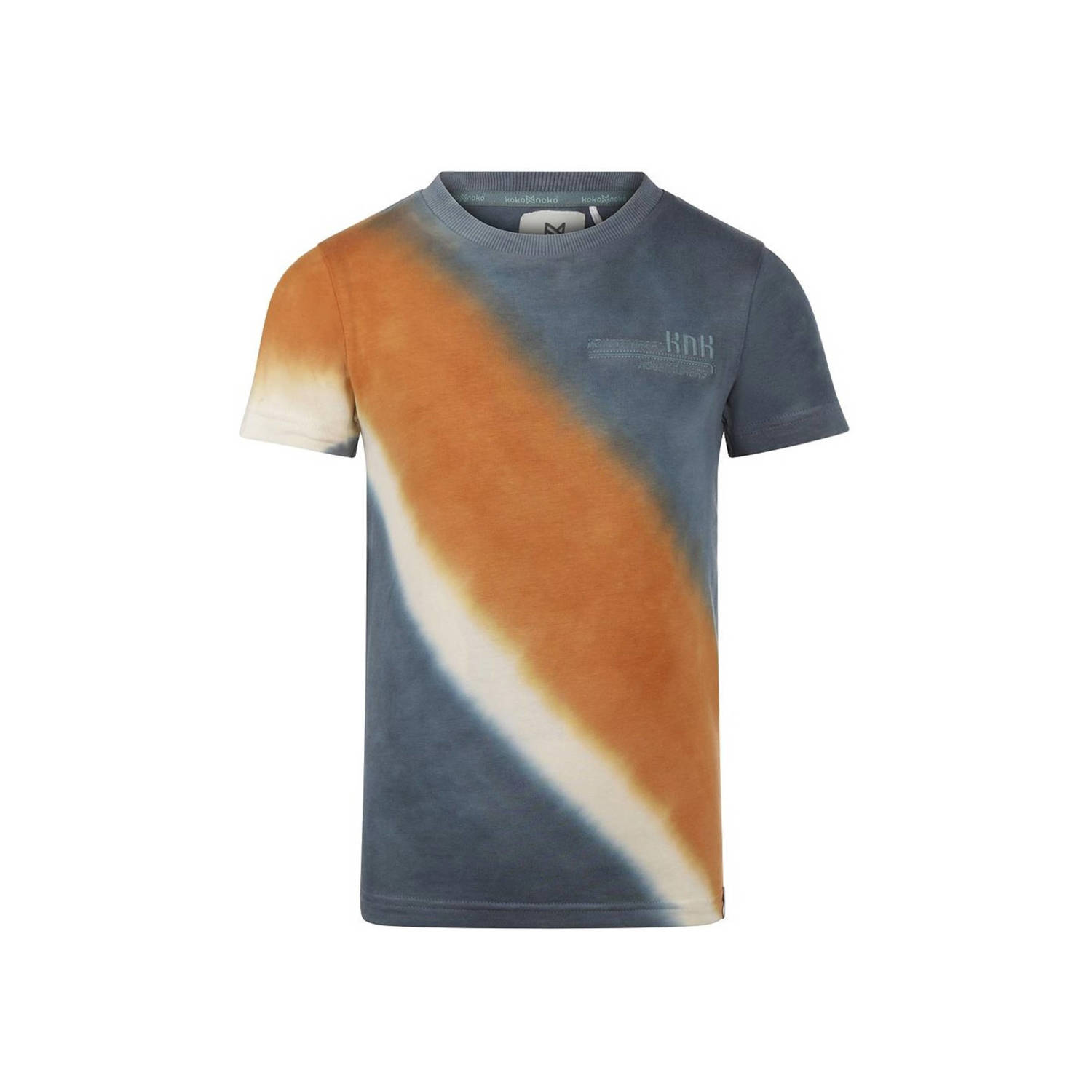 Koko Noko tie-dye T-shirt blauw Jongens Katoen Ronde hals Tie-dye 104