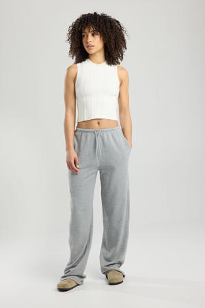 straight fit joggingbroek grijs