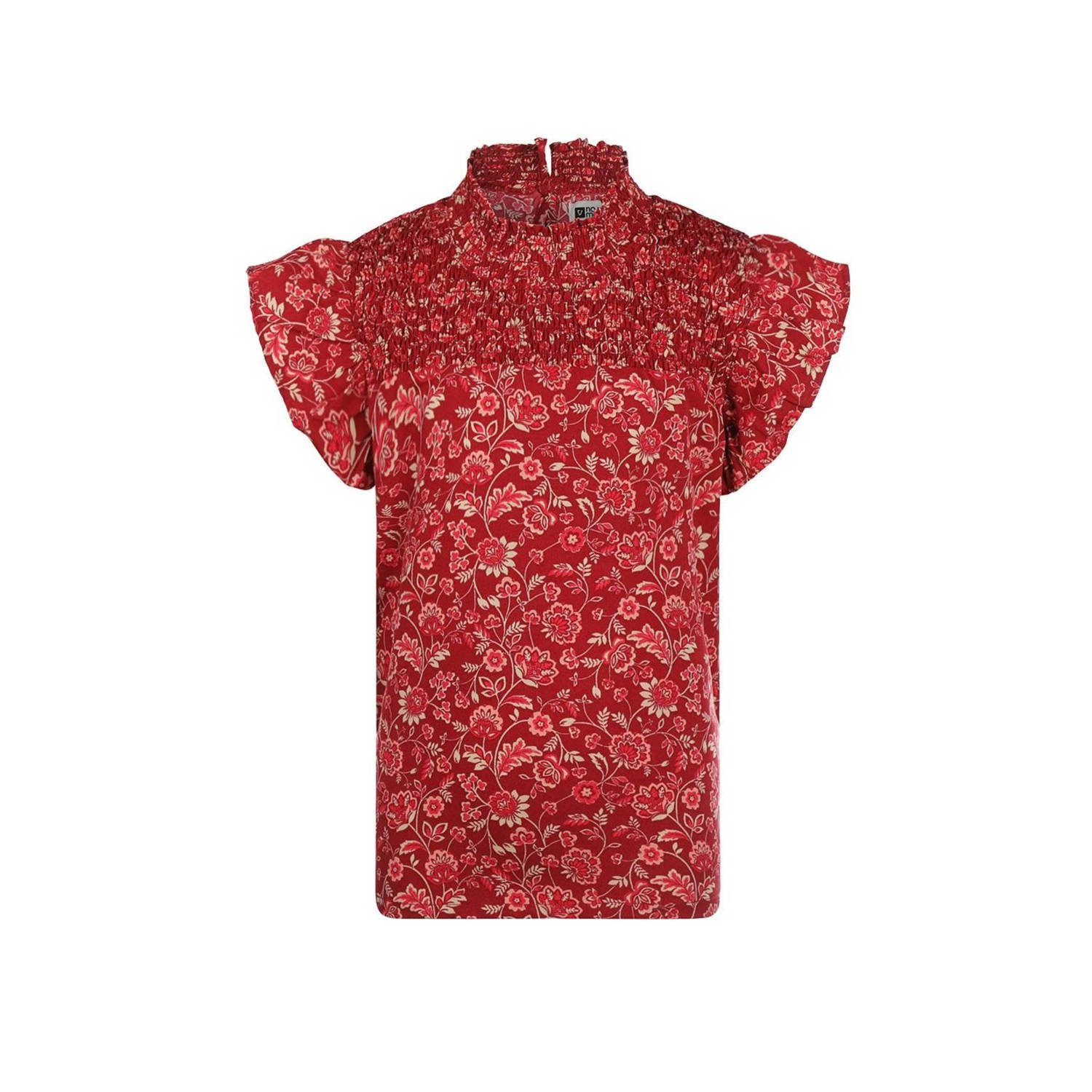 No Way Monday blouse met paisleyprint rood Meisjes Polyester Opstaande kraag 104