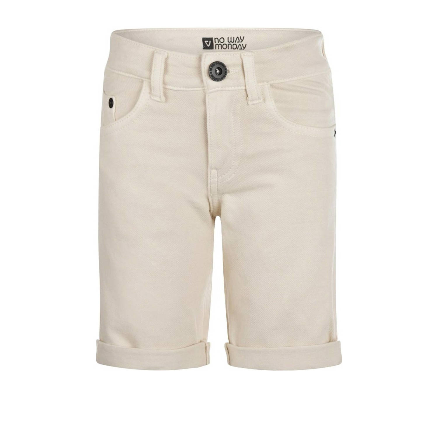 No Way Monday casual short off white Korte broek Wit Jongens Katoen Effen 104