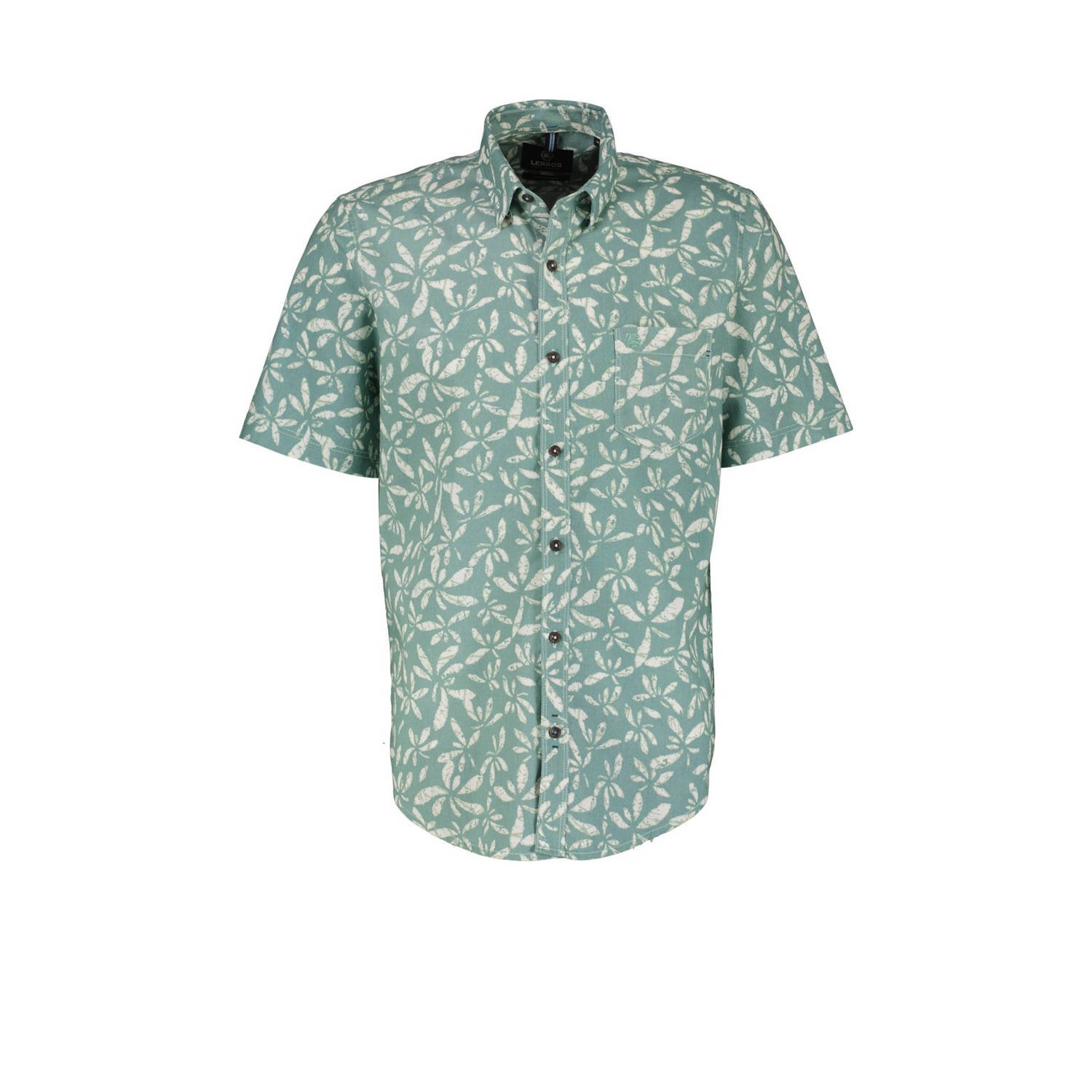 LERROS regular fit overhemd met all over print 622 coastal sea blu