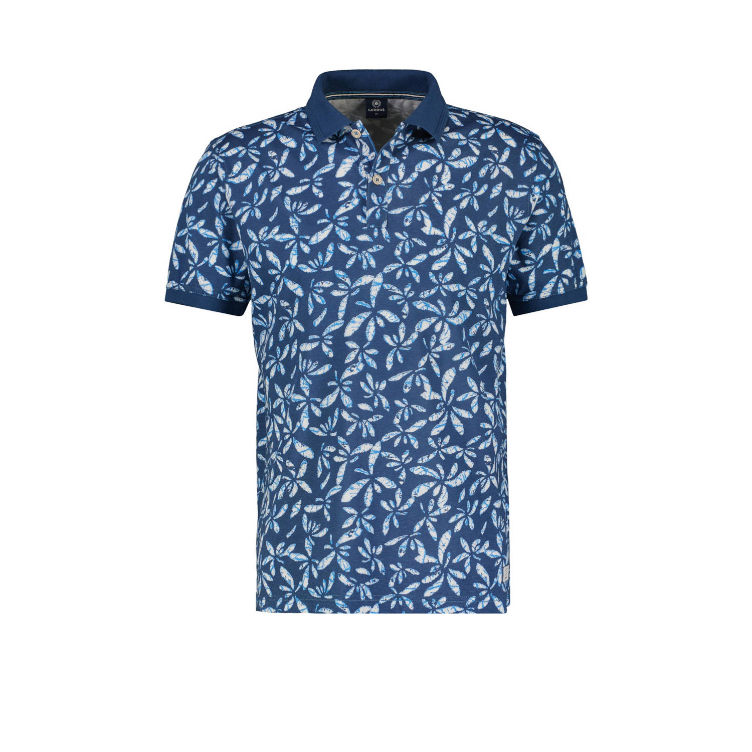LERROS polo met all over print 448 storm blue