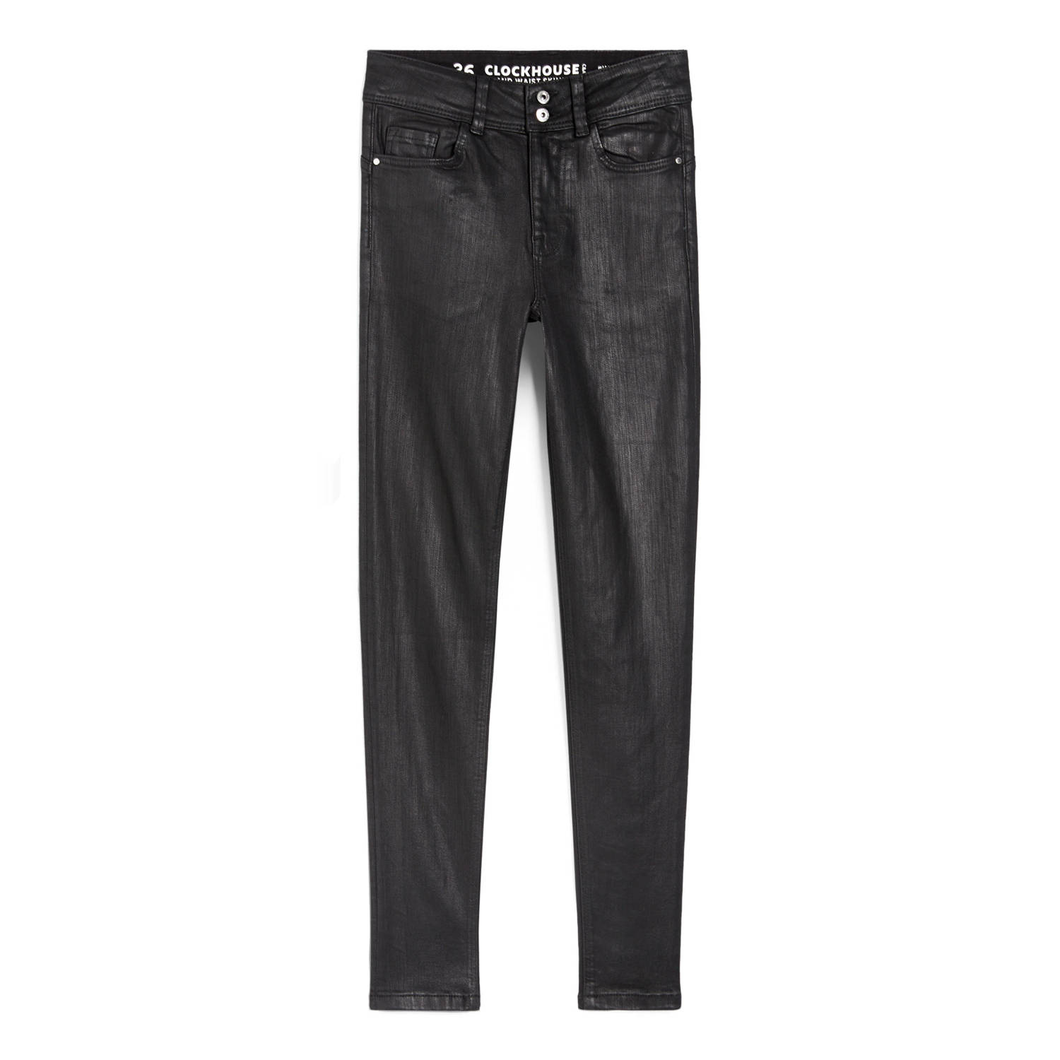 C&A Clockhouse coated skinny broek zwart